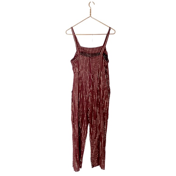 Show Me Your Mumu, Yvonne Metallic Red Stripe Metallic Overall Jumpsuit Size L - Picture 5 of 11